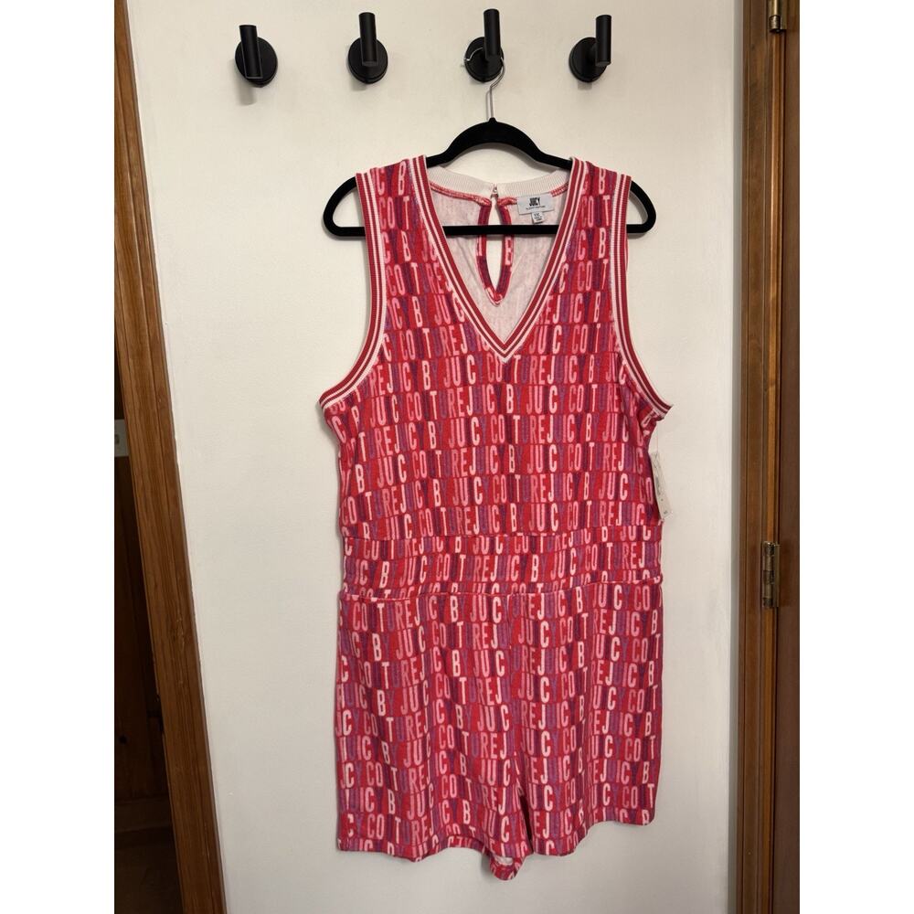 NWT Juicy Couture French Terry Romper Short Jumper Woman’s XXL Pink $69